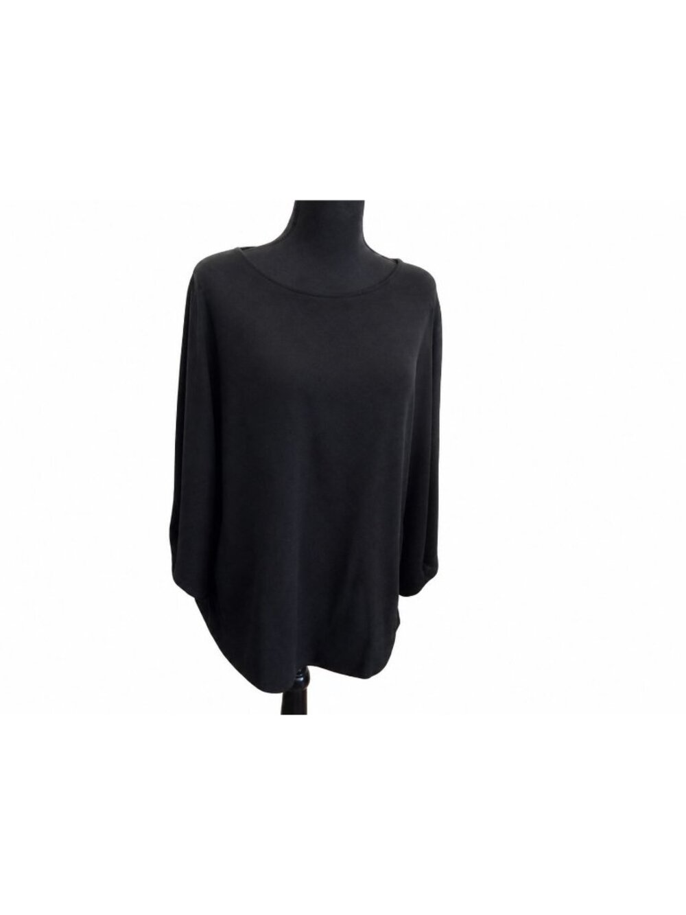 Chaus Womens Sweater Medium M Black Long Sleeve Polyester Rayon Knit Top Casual